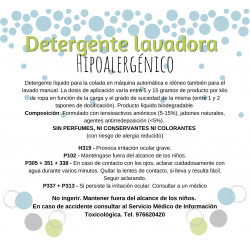 DETERGENTE LAVADORA HIPOALERGENICO (VENTA EXCLUSIVA EN TIENDA FISICA )